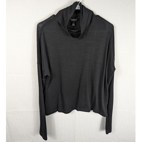Banana Republic Sweaters - Banana Republic M Luxespun Cowl Neck Long Sleeve Black Top Sweater Women Stretch